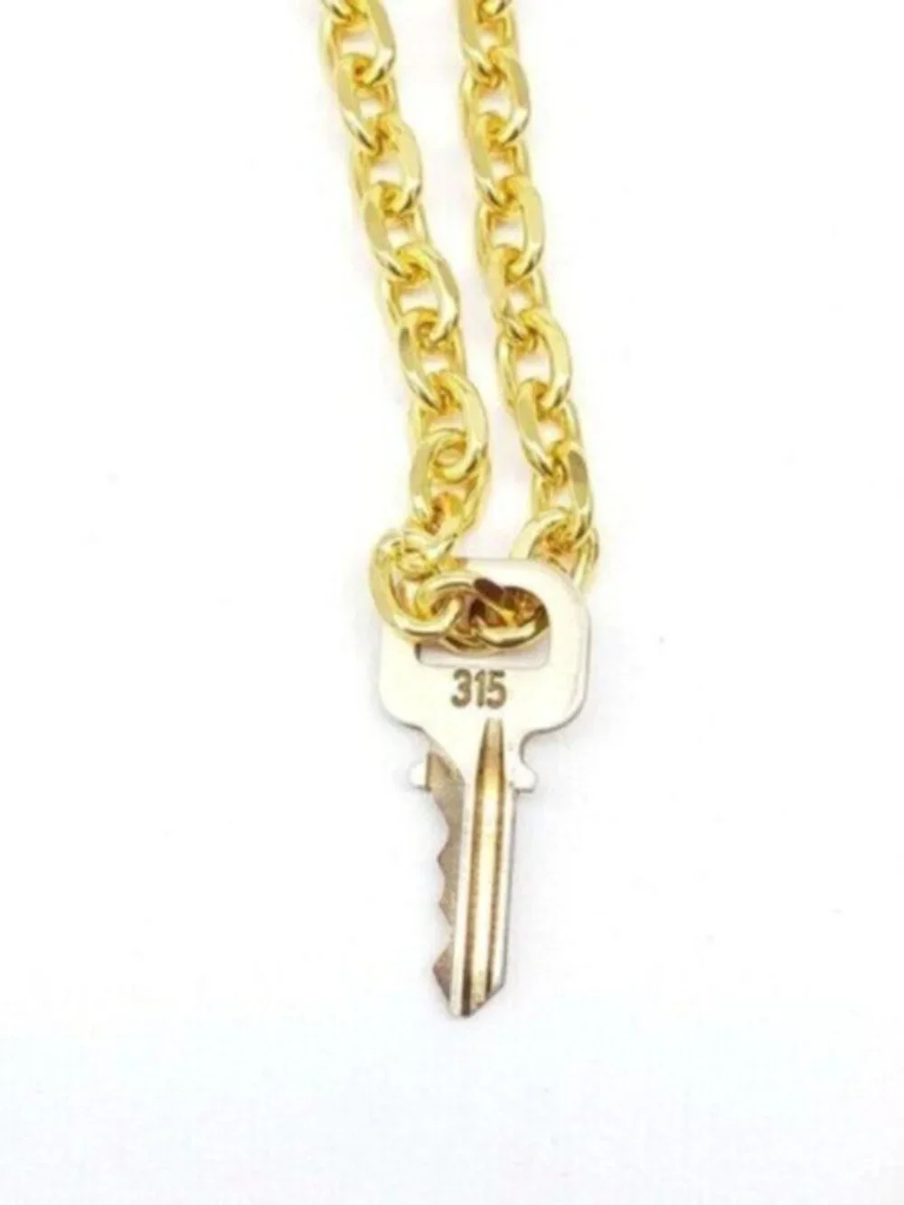 Authentic Louis Vuitton Lock & Key w/ 18k Gold Plated Chain Necklace - Picture 7 of 12